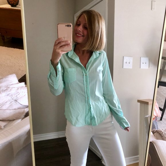Frank & Eileen Mint Italian Poplin Barry Button-Down Shirt - Picture 1 of 13